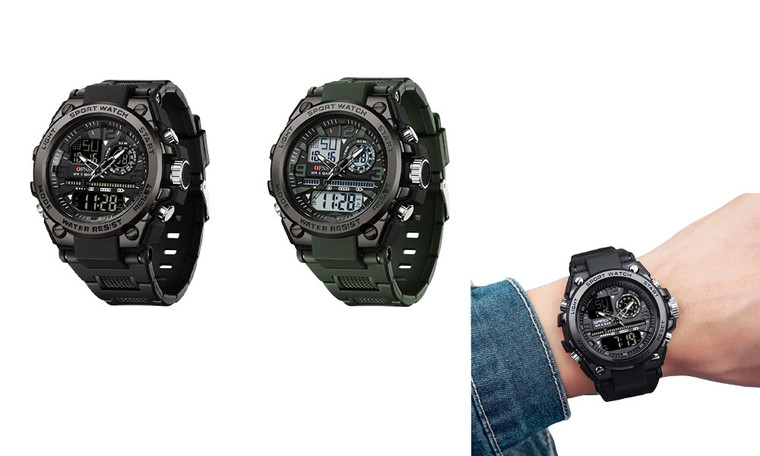 2407 NEW Outdoor Sports Chronograph Night Glow Waterproof Youth Watch LA8662