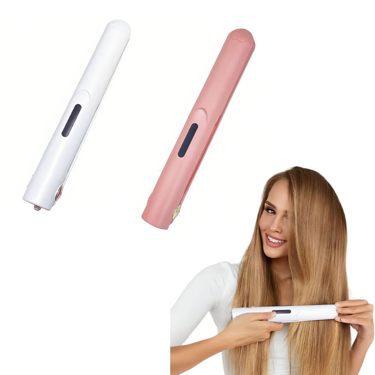 2407 NEW Portable USB Mini Wireless Charging Splint, Straight Hair Curling Bar  8691