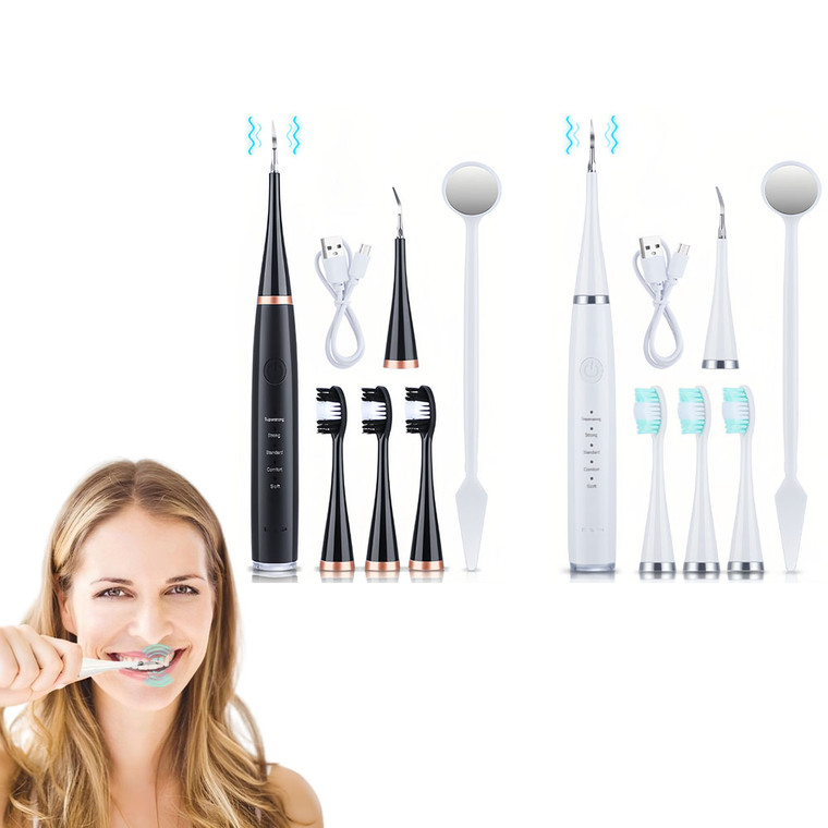 2407 NEW Multi functional portable high-frequency ultrasonic electric dental cleaner six in one set for removing tartar and beautifying teeth  8907