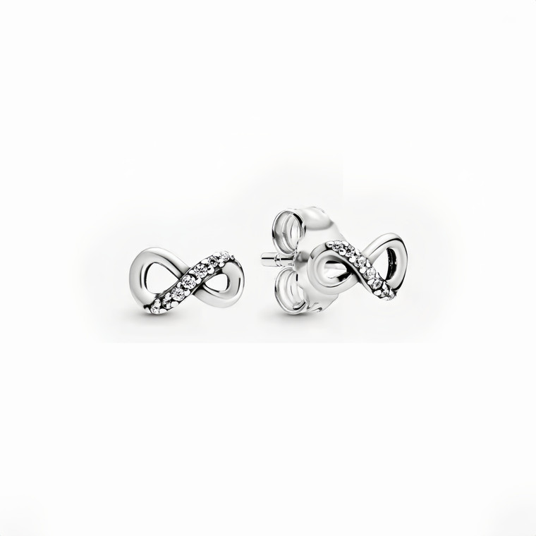 NEW  2409  Women's Sparkling Infinity Stud Earrings  8548