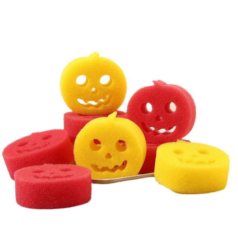 2409NEW-6pcs Smiley Face Sponge Scouring Pad 8762