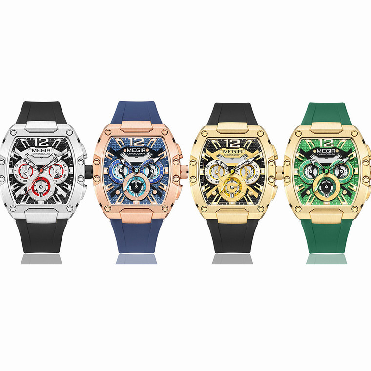 2410NEW-MEGIR Fashion Sports Waterproof Lemo Watch 8771