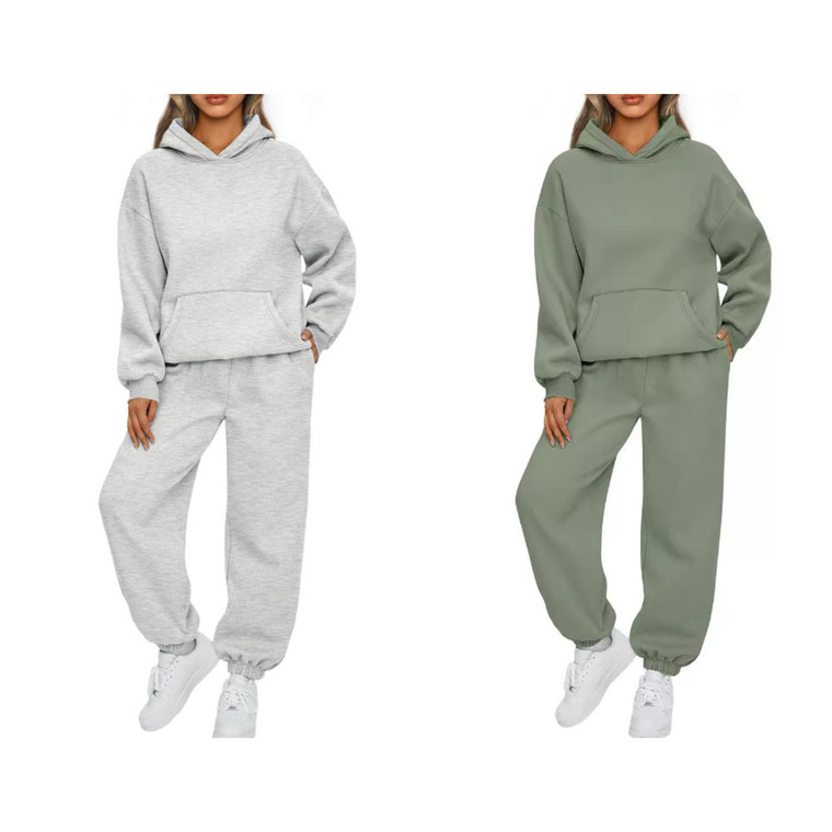 2411 New Autumn and Winter Women's Two piece Casual Hoodie Set 8960