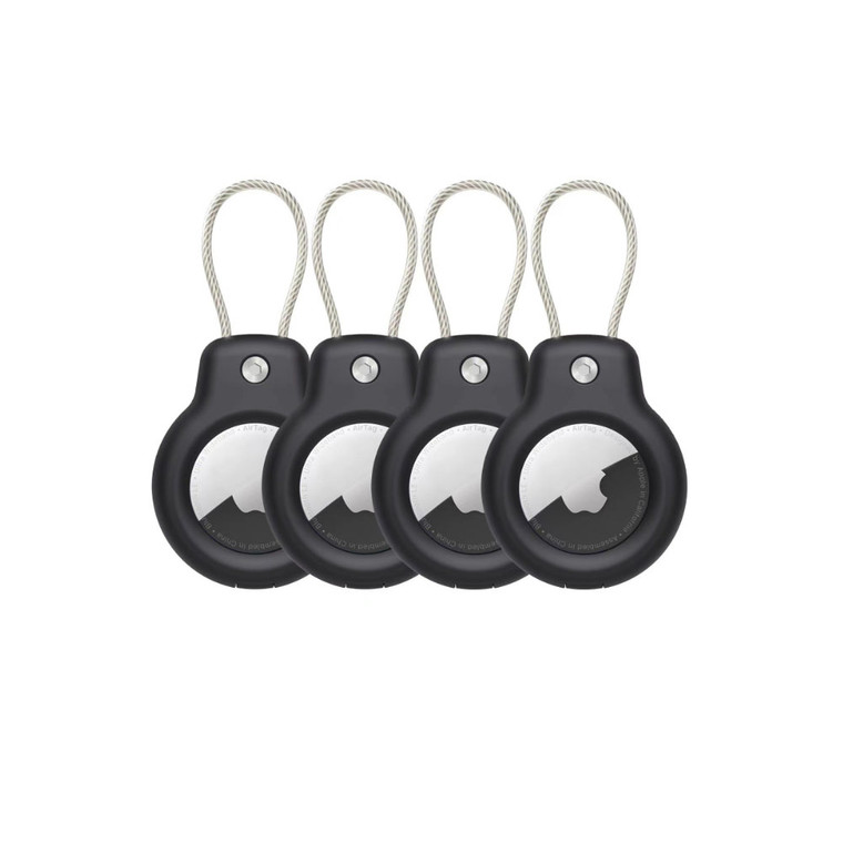 2411 New 4pc Apple AirTag Anti Loss Device Locator PC Safety Lock Metal Rope Protective Cover 8971
