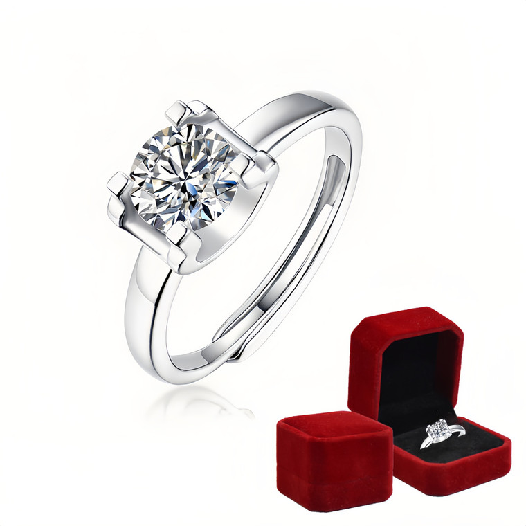 NEW  2411 Women Moissanite Element Ring （Four claws）  8597