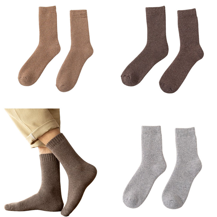 2411 New 3 pairs of winter plush thick warm socks 8994