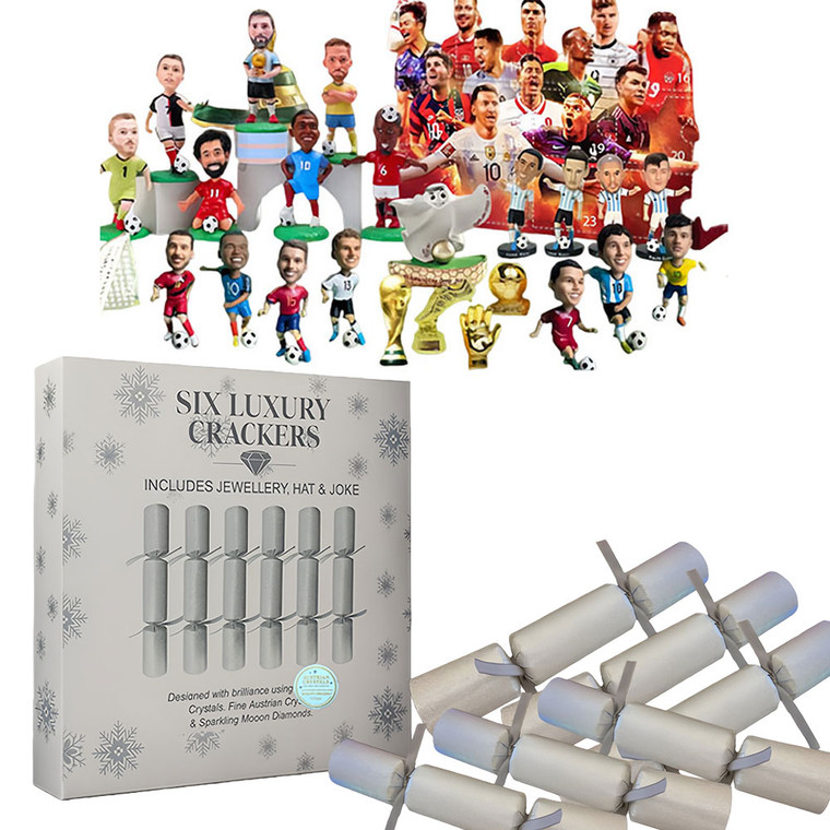 NEW  2412 World Cup Football Inspired Advent Crackers 2-4-6-12pcs   9024