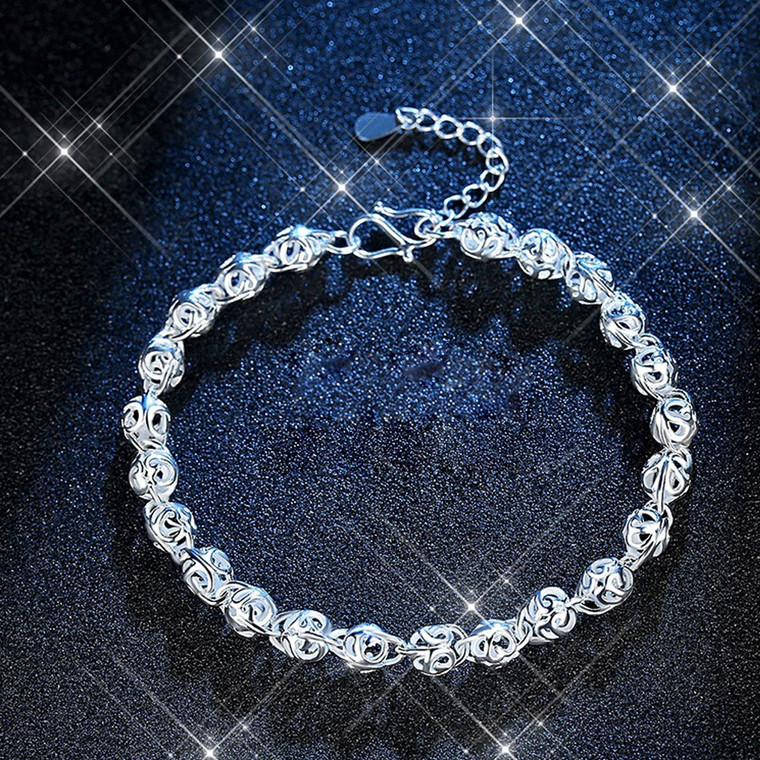 NEW  2503 Women Hollow Ball Exquisite Ball Bracelet 9050