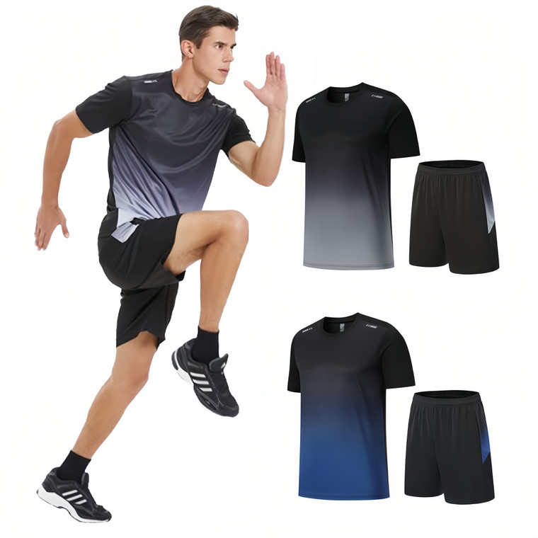 NEW  2505  Summer Men Ice Silk Sports Fitness Suit  9621