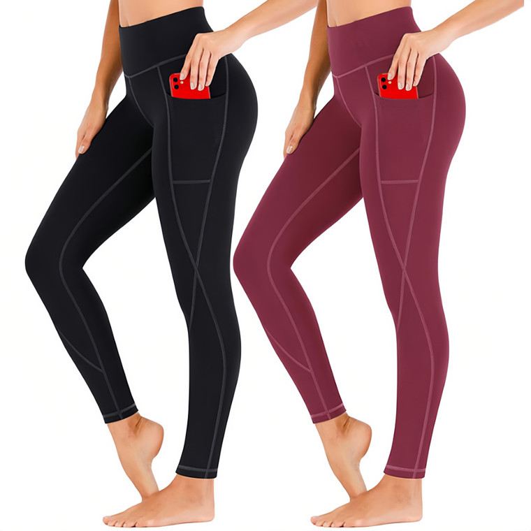 NEW  2505  Gym Leggings with Pockets Yoga Pants for Women High Waisted Sports Workout Running Leggings  9632