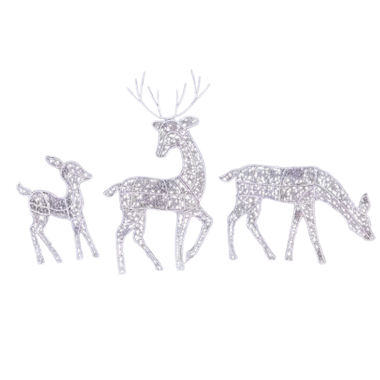 NEW 2508 Metal Reindeer Christmas Decorations with LED Lights 9556