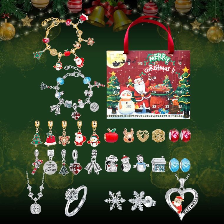 The Ultimate Sparkling Christmas Countdown: A 24-Day Luxury Necklace & Bracelet Advent Calendar  9727