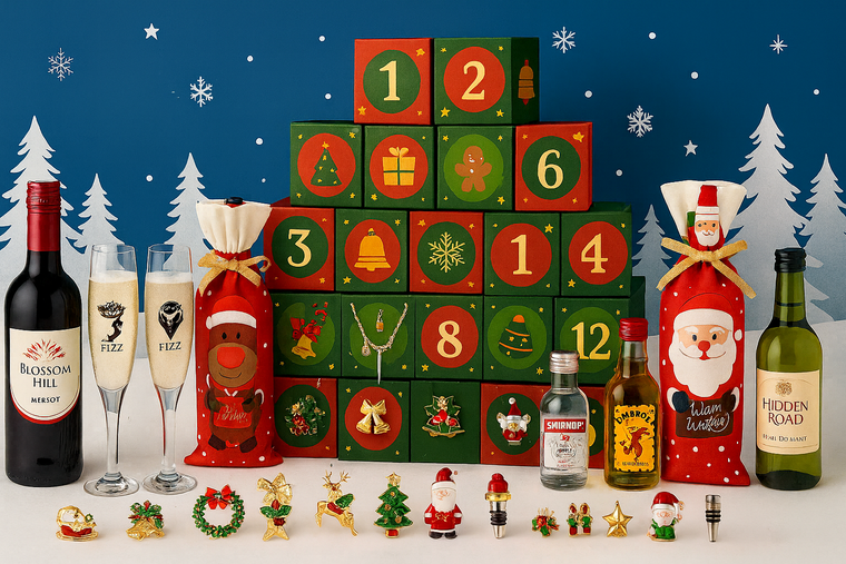 The 12/24 Day Festive Treasures Advent – Premium drinks, Jewelry & Seasonal Delights