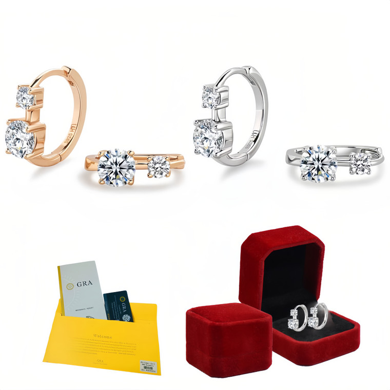 NEW  2509 Moissanite Earrings Women's Earrings Round50 points + 10 points Moissanite Earrings Jewelry Gift with GRA Certificate 9734