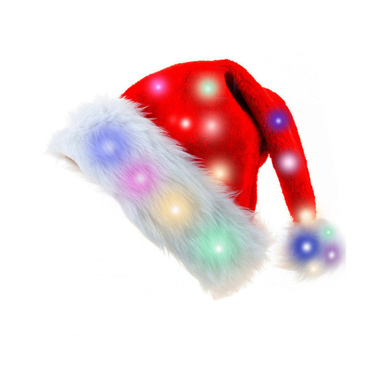 NEW  2509  Santa Claus Hat LED Light Cap Flashing Santa Claus Hat  9458