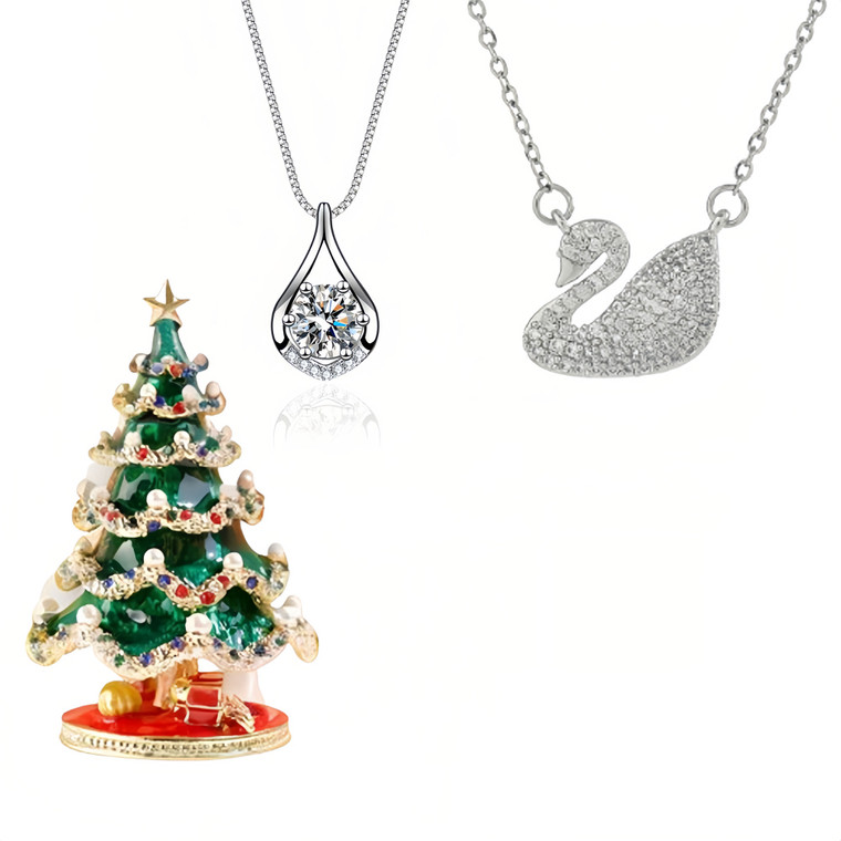 NEW  2509 One Carat Teardrop-Shaped Moissanite Necklace For Women Christmas Luxury Gift Box   9748