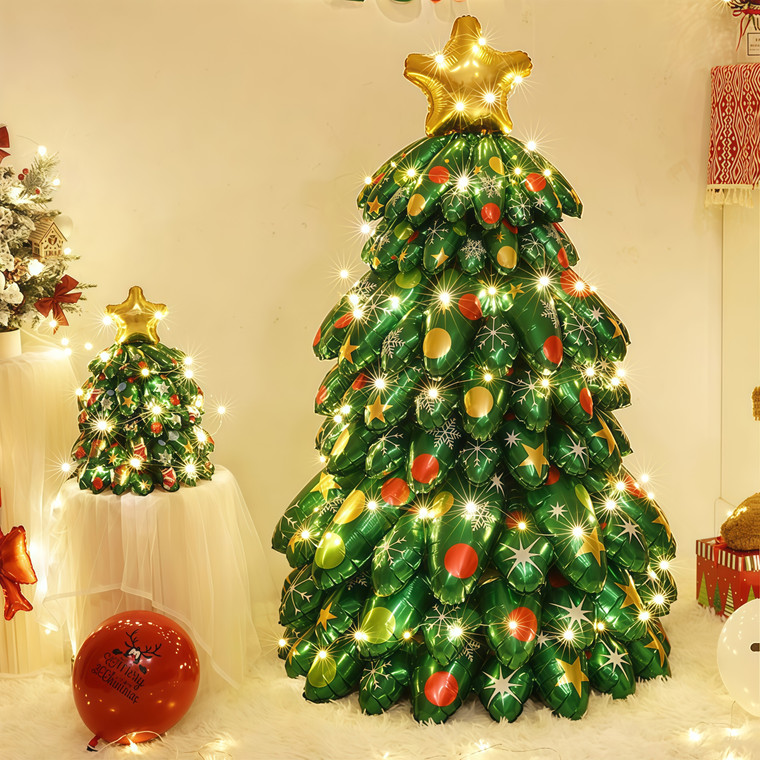 NEW 2510 Aluminum Film Christmas Tree Standing Inflatable Interior Decoration 9818