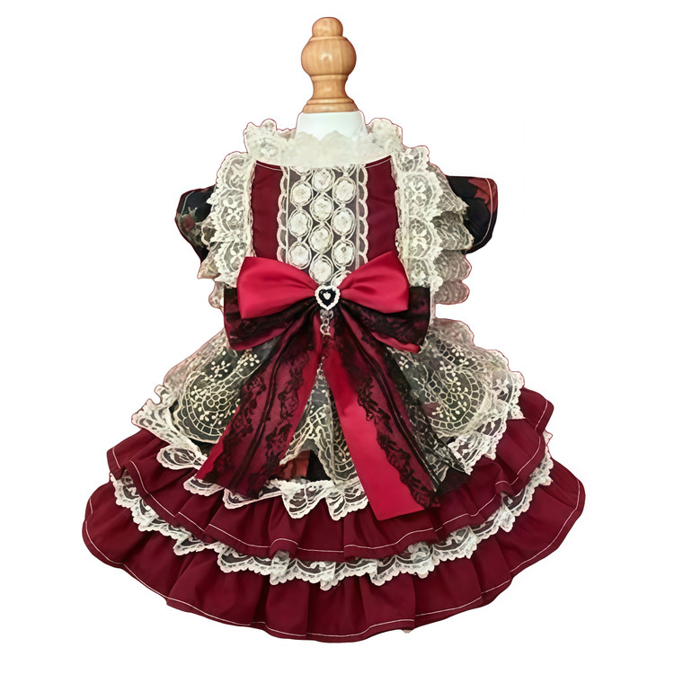 NEW 2510 Pet Lolita Princess Wind Dress Lace Edge Teddy Dress 9578