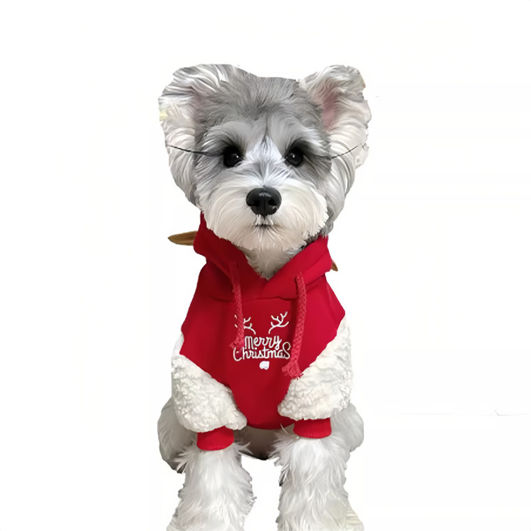 NEW 2510 Christmas Reindeer Pet Hoodie – Warm Winter Clothes for Dogs & Cats 9584