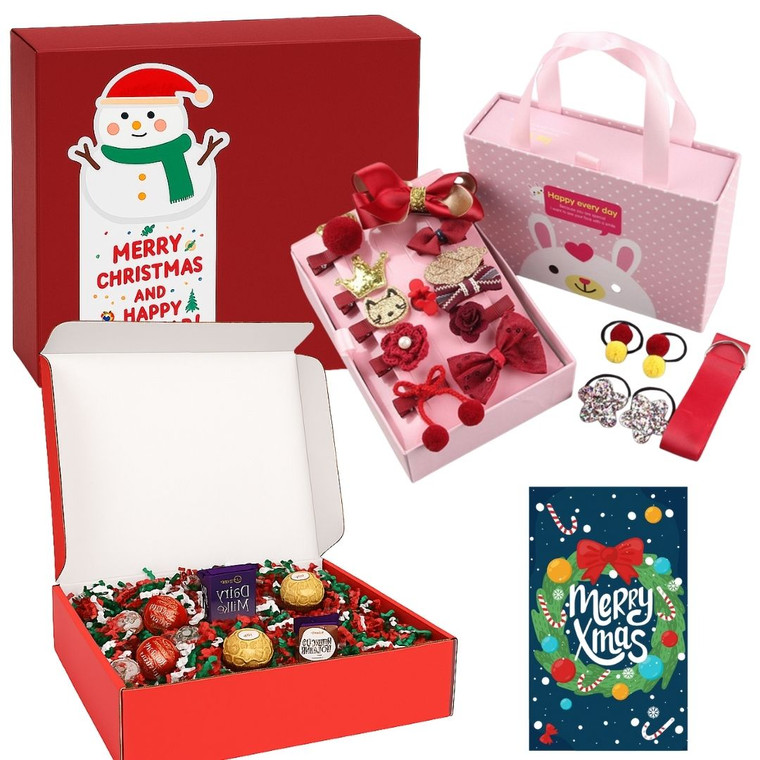 Christmas Luxury Hamper Gift Box – Premium Chocolates and  Kids Hair Accessories Set 