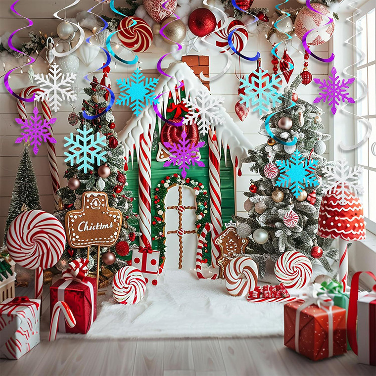 NEW 2511 Winter Theme Party Decoration - Snowflake Series Scene Arrangement Prop Set 9852