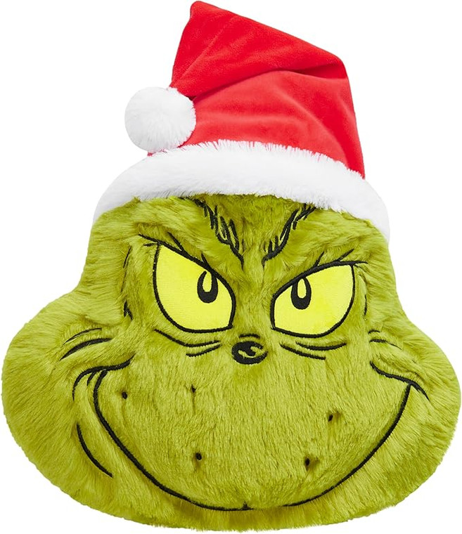 The Grinch 3D Plush Pillow Cushion for Bed, Sofa, Cuddle Cushion Christmas Decor 52x34.5x10.5cm Festive Bedroom Accessories Xmas Gifts