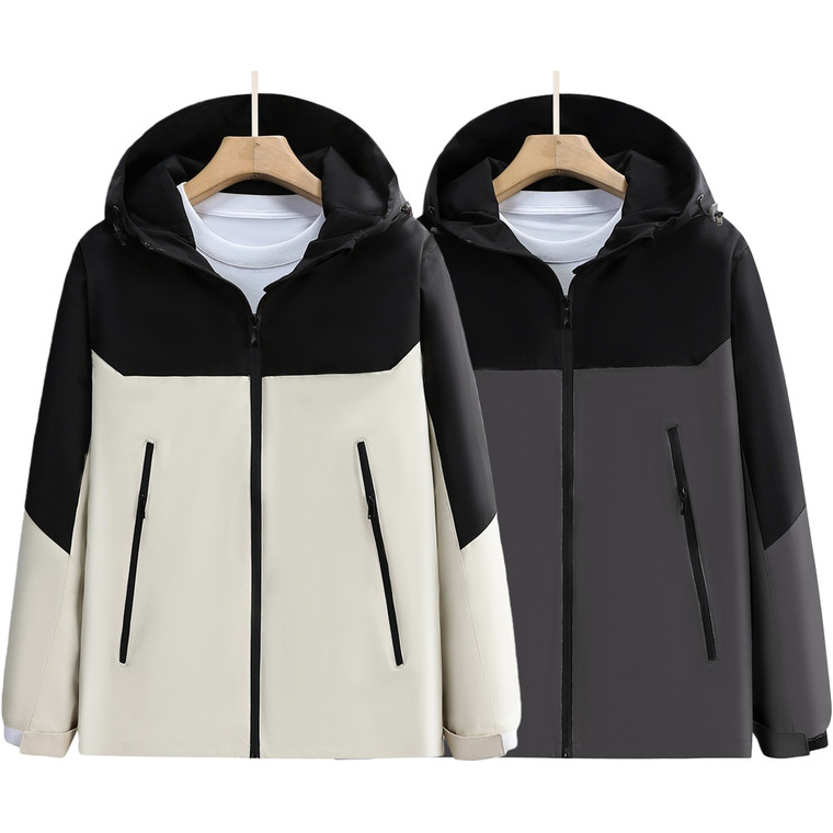 NEW 2511 Graphene Anti-Static Colour-Block Hooded Windbreaker 9887