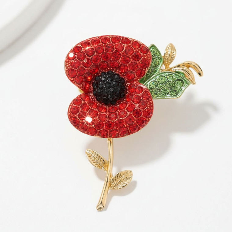 Scarlet Remembrance Bloom Brooch