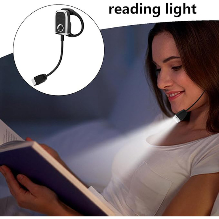 NEW 2512 Rechargeable Ear-Hung Reading Light-Narrow Beam Foldable Book Lamp for Bedtime Reading B014