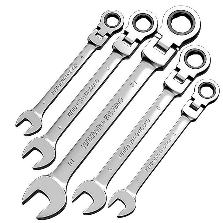 NEW 2601 5-Piece Flex Head Ratcheting Spanner Set (6–10mm) J031