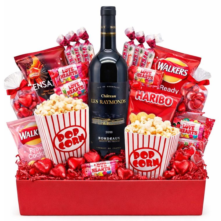 Valentine’s Day Movie Night Hamper With Wine
