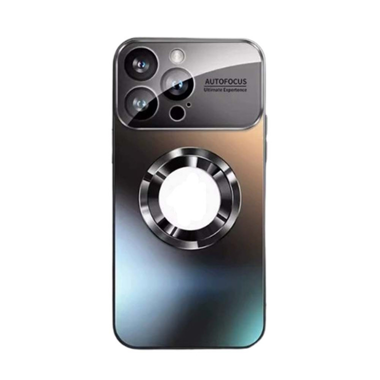 NEW 2601 Large View Window Magnetic Frosted Glass Phone Case, Leakproof Shockproof Cover for iPhone J039