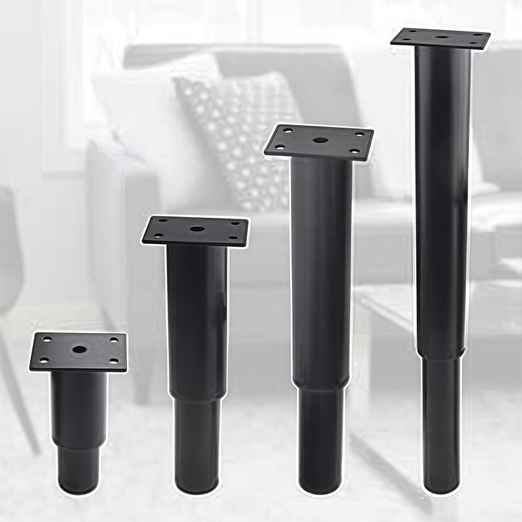 NEW 2602 Metal Adjustable Furniture Legs Cabinet Foot Legs Heavy Duty Bed Center Frame Slat Support Leg for Table Bed Sofa(4.7’’/120mm-7.1’’/180mm) B039
