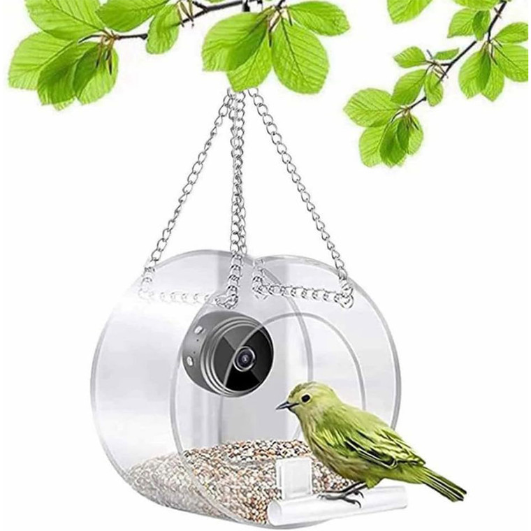 NEW 2603 Bird Feeder with Camera Hanging Transparent Bird Feeder B059