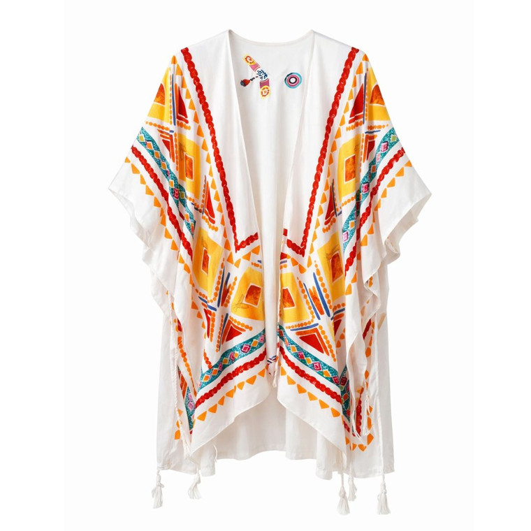 NEW Women’s Printed Beach Cover Up Wrap, Lightweight Tassel Summer Shawl L022