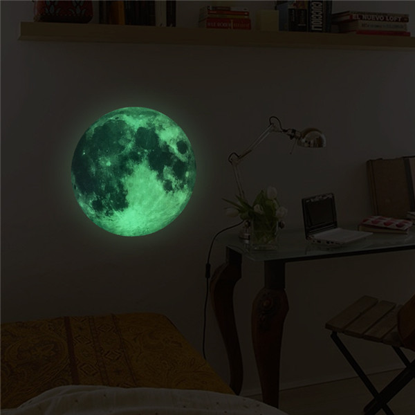 30cm luminous glow moon wall sticker