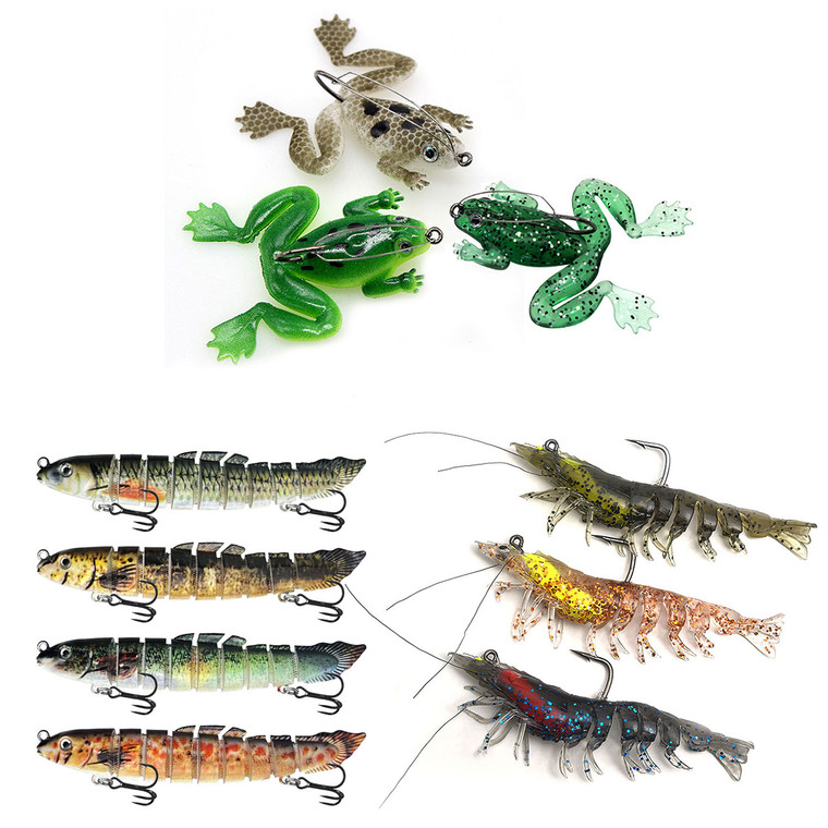 NEW 2603 Soft Fishing Lures Swimbait Frog Shrimp or Fish Bait Y062