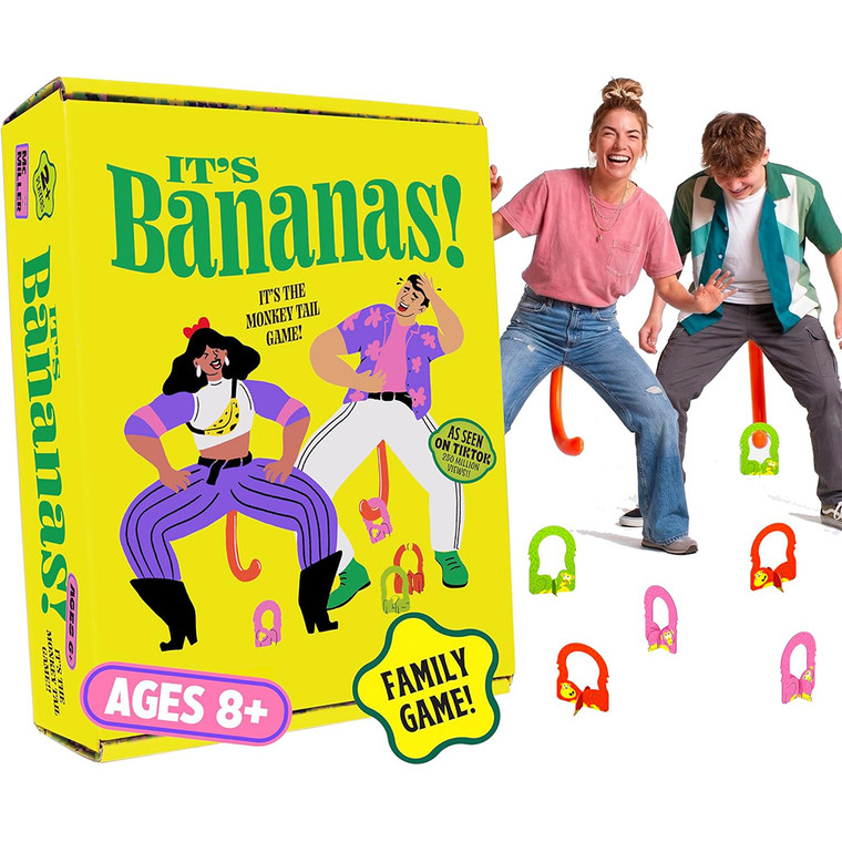 NEW 2604 It’s Bananas! The Monkey Tail Game – Funny Family & Party Game for Kids & Adults | Hilarious Gift for Birthday, Christmas, Bachelorette, Thanksgiving, White Elephant B103