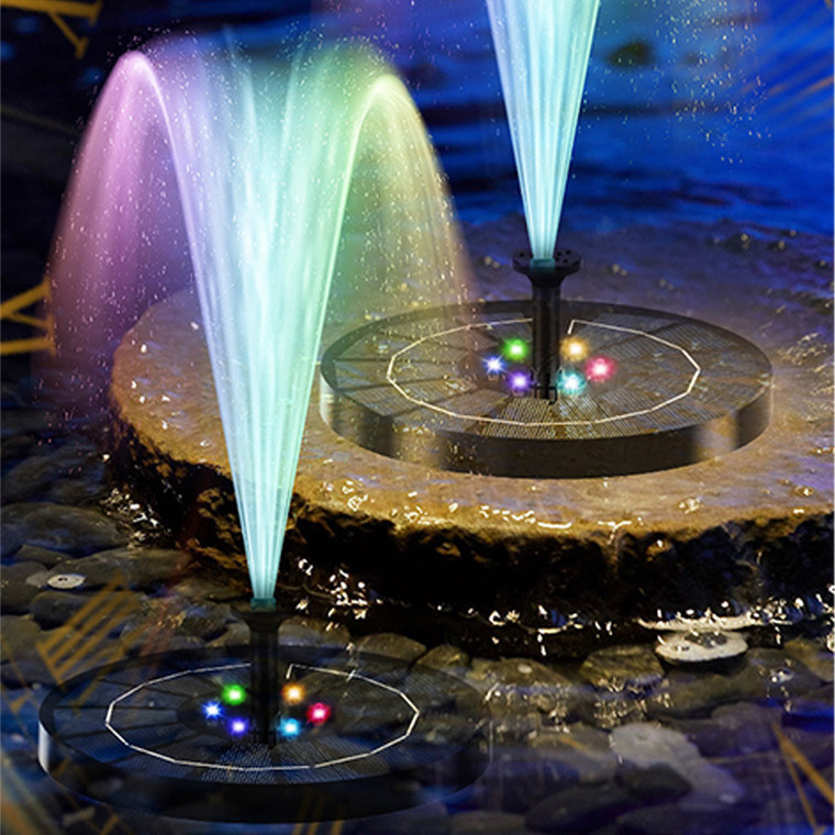 NEW 2604 Solar Pond Fountain with LED Lights – Floating Water Pump, Eco-Friendly Garden Water Feature, Multiple Spray Nozzles for Fish Pond, Bird Bath & Outdoor Decor B107