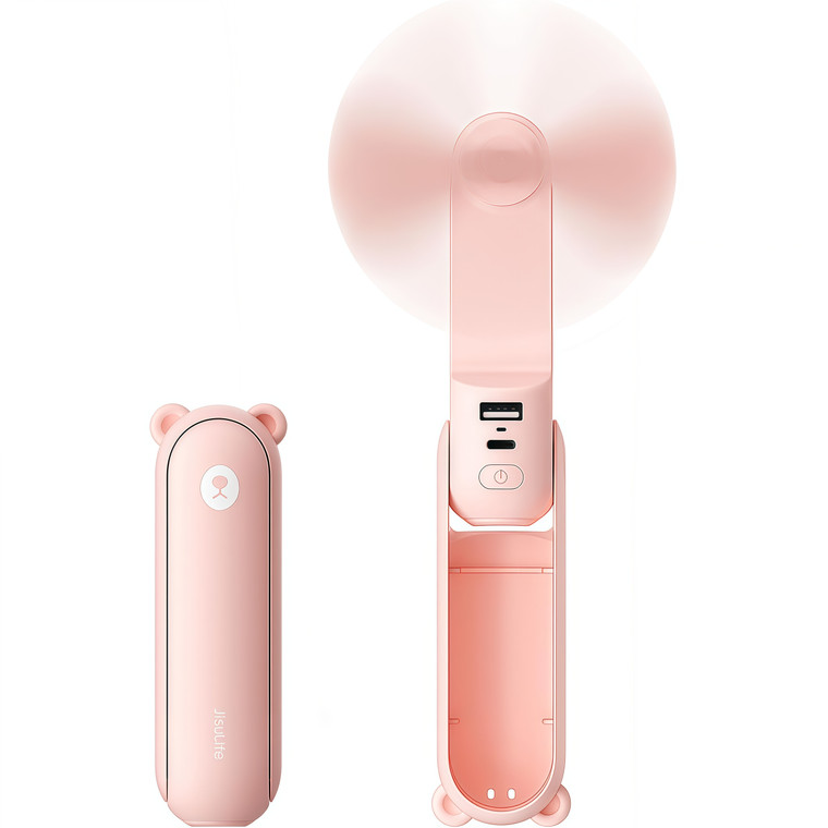 NEW 3-in-1 Portable Handheld Fan – Foldable Mini Fan with LED Light & Power Bank for Travel & Outdoor J105