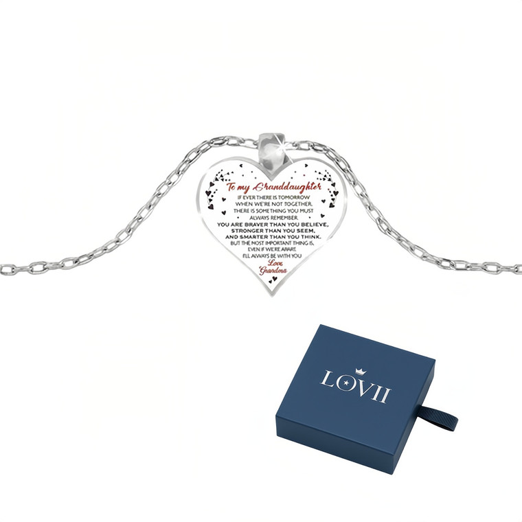 NEW 2604  To My Granddaughter Heart  Pendant Necklace Jewellery with Gift Box  Y079