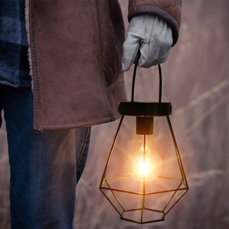 NEW 2604 Solar Powered Outdoor LED Lantern, Waterproof Hanging Garden Light Auto On/Off Warm B121