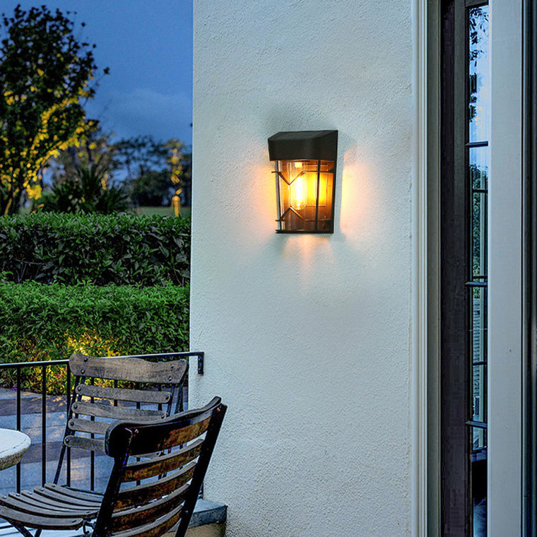 NEW 2604 Solar Powered LED Outdoor Wall Lights 2 Pack, Waterproof Up & Down Garden Fence Lights Auto On/Off B122