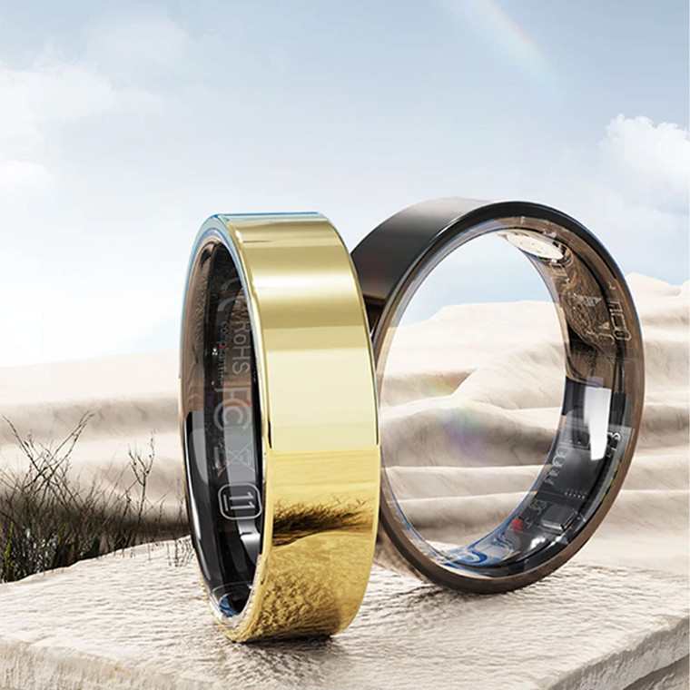 NEW 2604 Smart Ring Fitness Tracker with Heart Rate, SpO2, Sleep Monitoring, Waterproof & Charging Case B9877