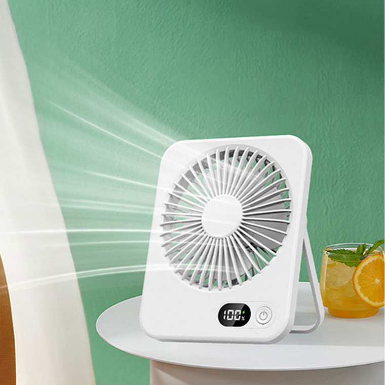 NEW 2604 Otlonpe Portable Desk Fan, 1000mAh Small Rechargeable Quiet Personal Fan Battery-Operated & USB-Powered for Table, Travel, Bedroom, Sleeping, Office, Home Use, Cordless, 5-Speed, 6.5 Inches (White) B126