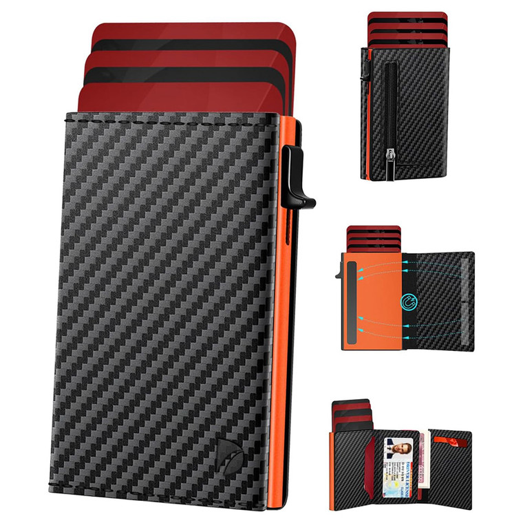 NEW 2605 Men’s RFID Leather Wallet with Pop-Up Cards, Magnetic Closure, ID Window & Coin Pocket B134