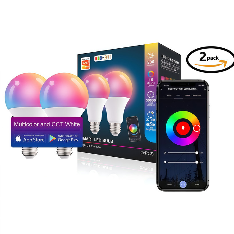 NEW 2605 10W Smart RGB LED Bulb E27 WiFi Bluetooth Dual Mode APP Control Dimmable Light AC85-265V J142