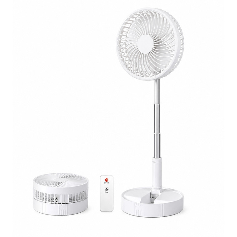 NEW 2605 7200mAh Foldable Telescopic Fan with Remote Control USB Rechargeable Portable Desktop Fan B165