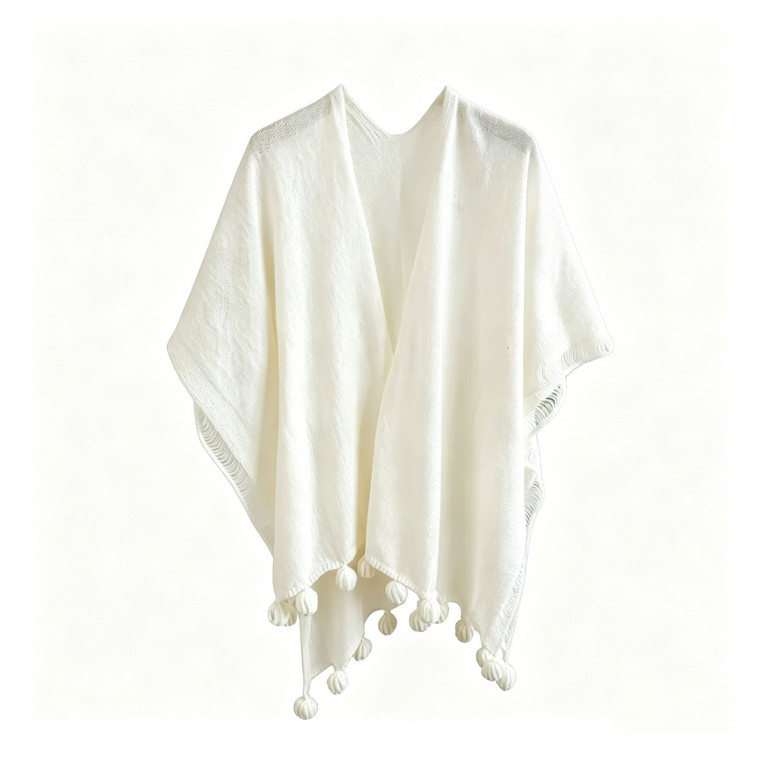NEW 2606 Women Knit Cape Poncho Ethnic Tassel Open  Y141