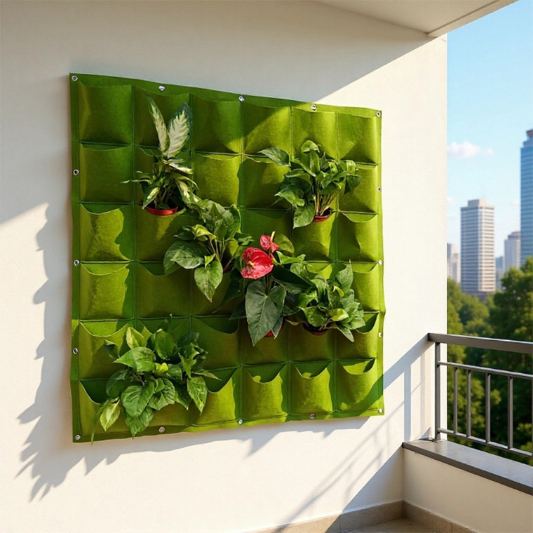 NEW 2606 Latto Home Vertical Garden Planter Wall Hanging Grow Bag with Multi Pockets for Herbs Flowers Vegetables B1034